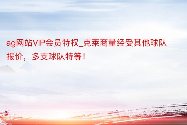 ag网站VIP会员特权_克莱商量经受其他球队报价，多支球队特等！