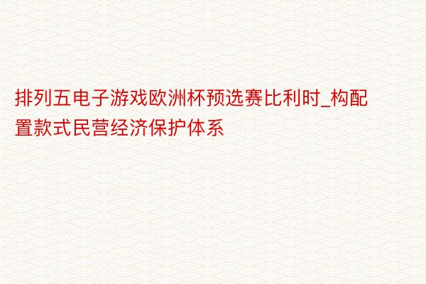 排列五电子游戏欧洲杯预选赛比利时_构配置款式民营经济保护体系